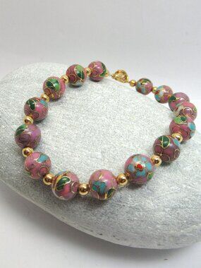 Pink Cloisonne Bracelet